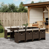 vidaXL 5-piece Garden Lounge Set with Cushions Poly Rattan Black