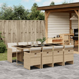 vidaXL 5-piece Garden Lounge Set with Cushions Poly Rattan Black