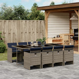 vidaXL 5-delige tuinset met kussens, grijs polyrotan