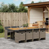 vidaXL 5-piece Garden Lounge Set with Cushions Poly Rattan Black