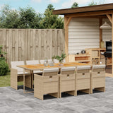 vidaXL 5-piece Garden Lounge Set with Cushions Poly Rattan Black