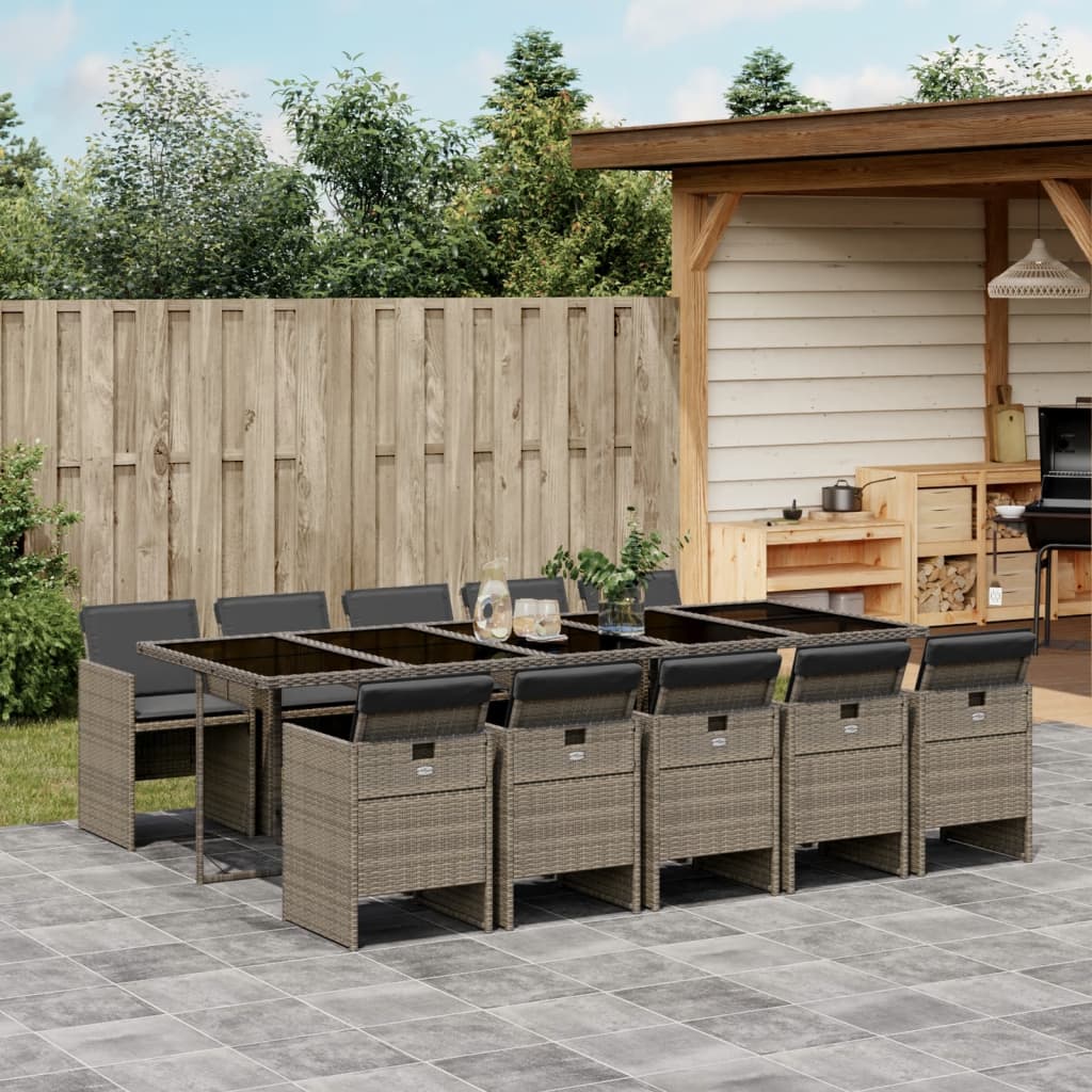 vidaXL 5-piece Garden Lounge Set with Cushions Poly Rattan Black