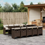 vidaXL 5-piece Garden Lounge Set with Cushions Poly Rattan Black