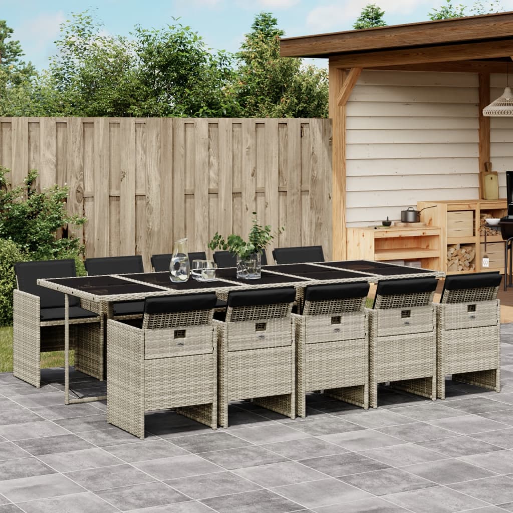 vidaXL 5-piece Garden Lounge Set with Cushions Poly Rattan Black