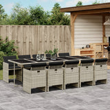 vidaXL 5-piece Garden Lounge Set with Cushions Poly Rattan Black