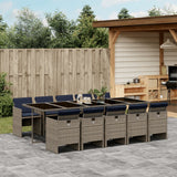 vidaXL 5-delige tuinset met kussens, grijs polyrotan