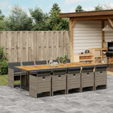 vidaXL 5-piece Garden Lounge Set with Cushions Poly Rattan Black