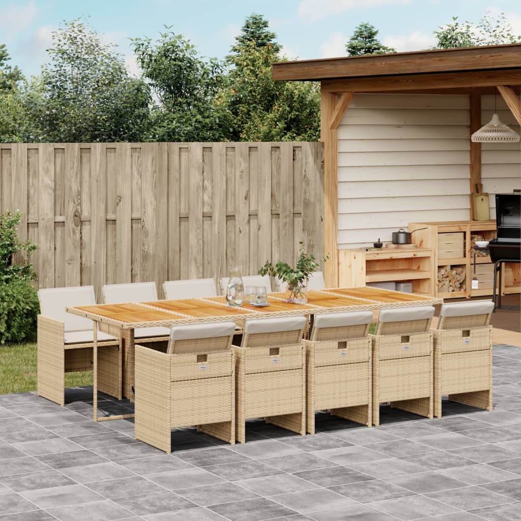 vidaXL 5-piece Garden Lounge Set with Cushions Poly Rattan Black