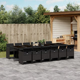 vidaXL 5-piece Garden Lounge Set with Cushions Poly Rattan Black