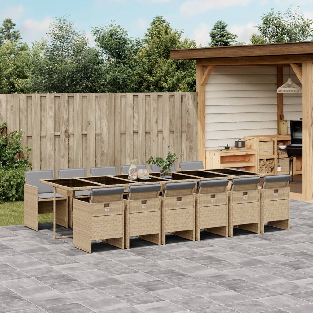 vidaXL 5-piece Garden Lounge Set with Cushions Poly Rattan Black
