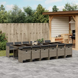 vidaXL 5-delige tuinset met kussens, grijs polyrotan