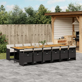 vidaXL 5-piece Garden Lounge Set with Cushions Poly Rattan Black