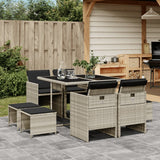 vidaXL 9-delige Tuinset poly rattan zwart