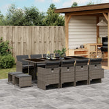 vidaXL 9-delige Tuinset poly rattan zwart