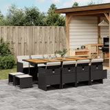 vidaXL 9-delige Tuinset poly rattan zwart