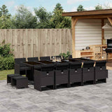 vidaXL 9-delige Tuinset poly rattan zwart