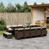 vidaXL 9-delige Tuinset poly rattan zwart