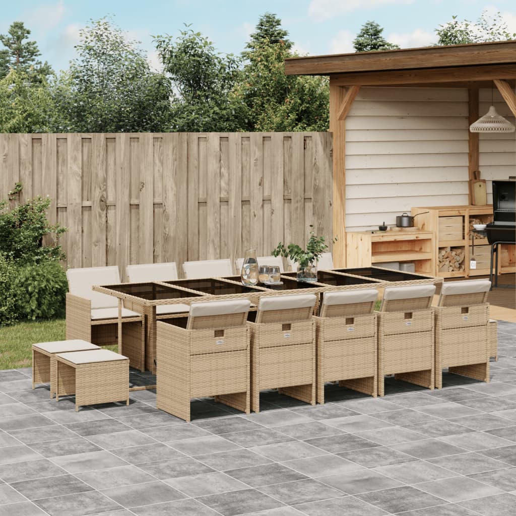 vidaXL 9-delige Tuinset poly rattan zwart