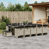 vidaXL 9-delige Tuinset poly rattan zwart
