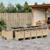 vidaXL 9-delige Tuinset poly rattan zwart