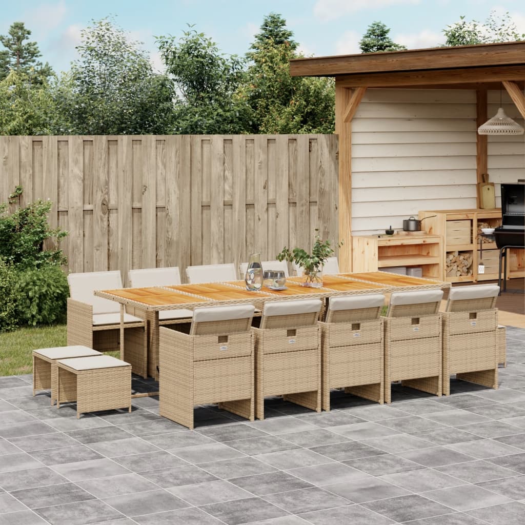 vidaXL 9-delige Tuinset poly rattan zwart