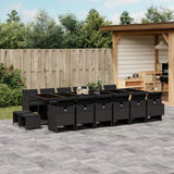 vidaXL 9-delige Tuinset poly rattan zwart