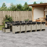 vidaXL 9-delige Tuinset poly rattan zwart
