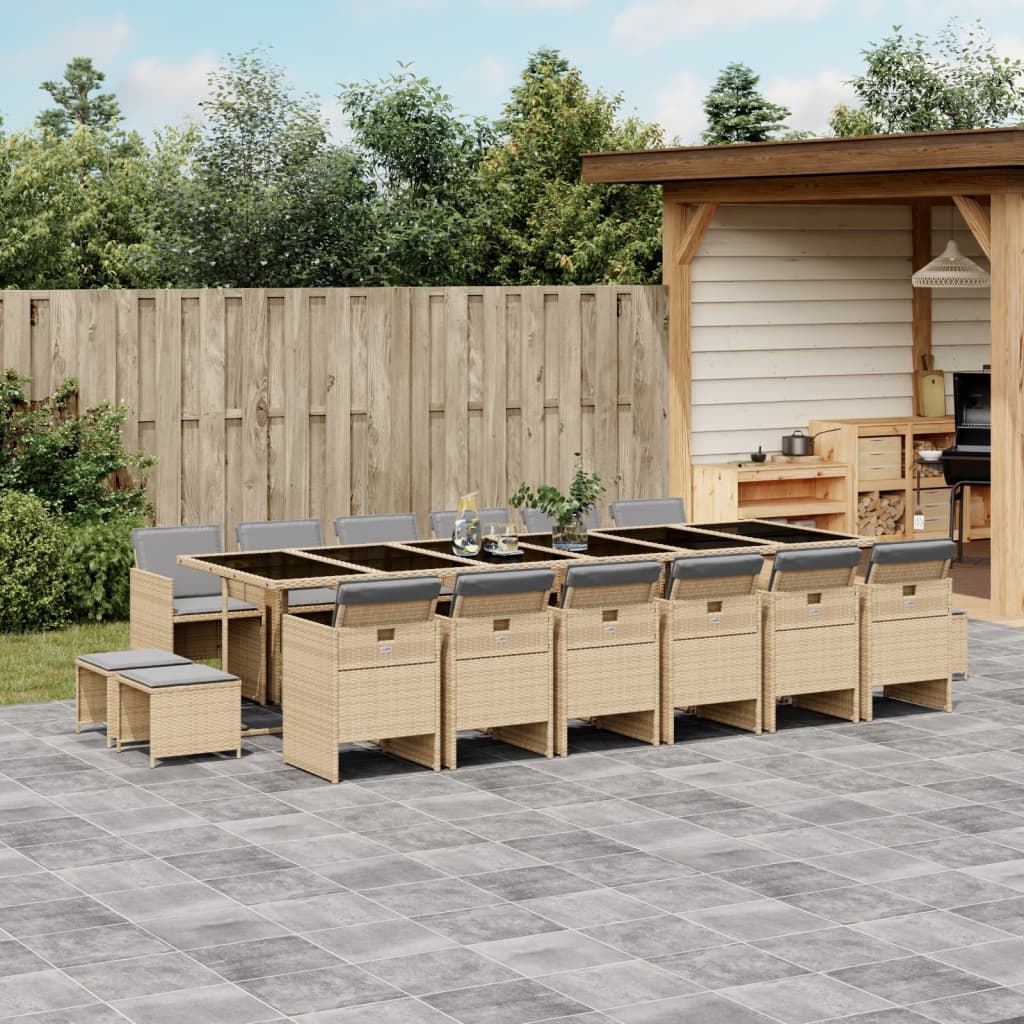 vidaXL 9-delige Tuinset poly rattan zwart