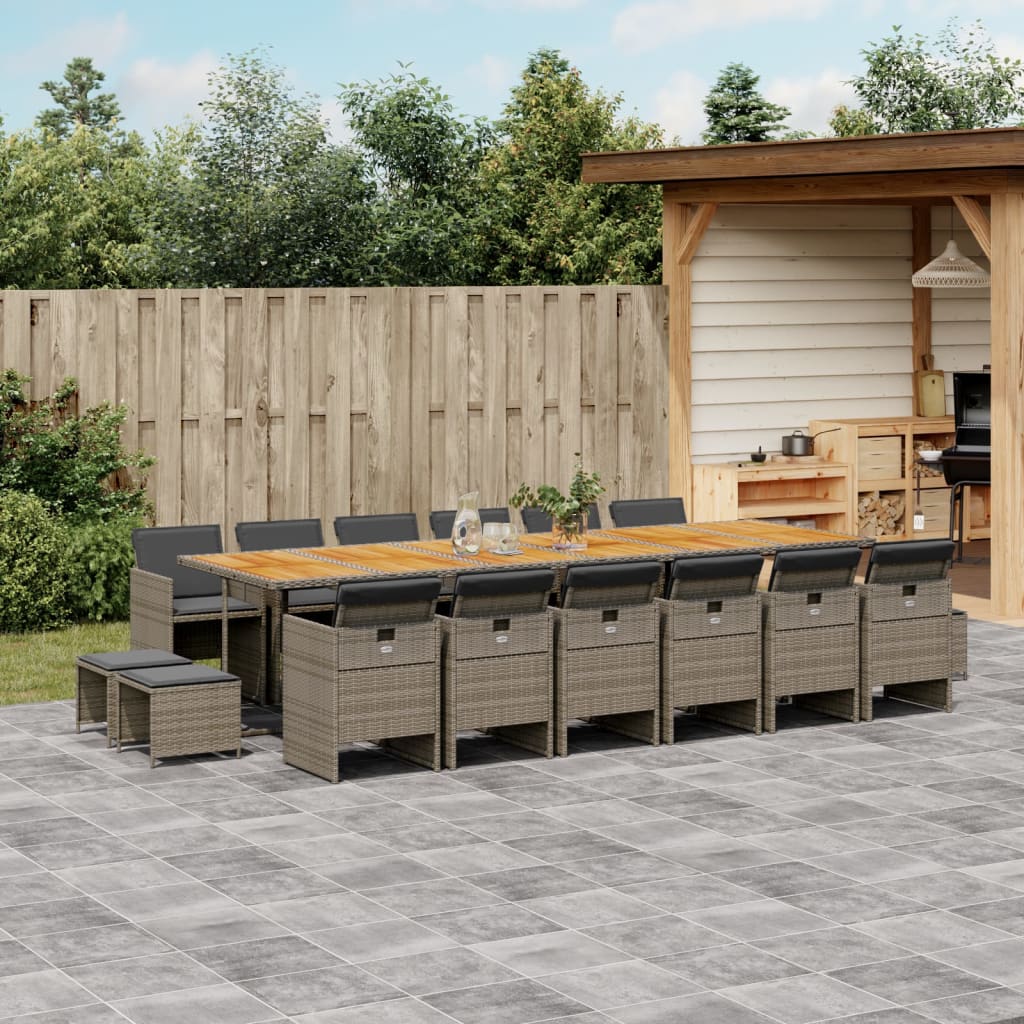vidaXL 9-delige Tuinset poly rattan zwart