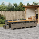 vidaXL 9-delige Tuinset poly rattan zwart