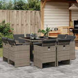 vidaXL 9-delige Tuinset poly rattan zwart