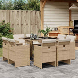vidaXL 9-delige Tuinset poly rattan zwart