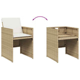 vidaXL 9-delige Tuinset poly rattan zwart
