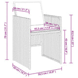 vidaXL 9-delige Tuinset poly rattan zwart