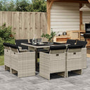 vidaXL 9-delige Tuinset poly rattan zwart