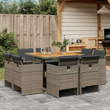 vidaXL 9-delige Tuinset poly rattan zwart