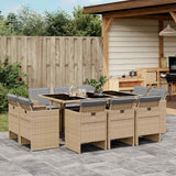 vidaXL 9-delige Tuinset poly rattan zwart
