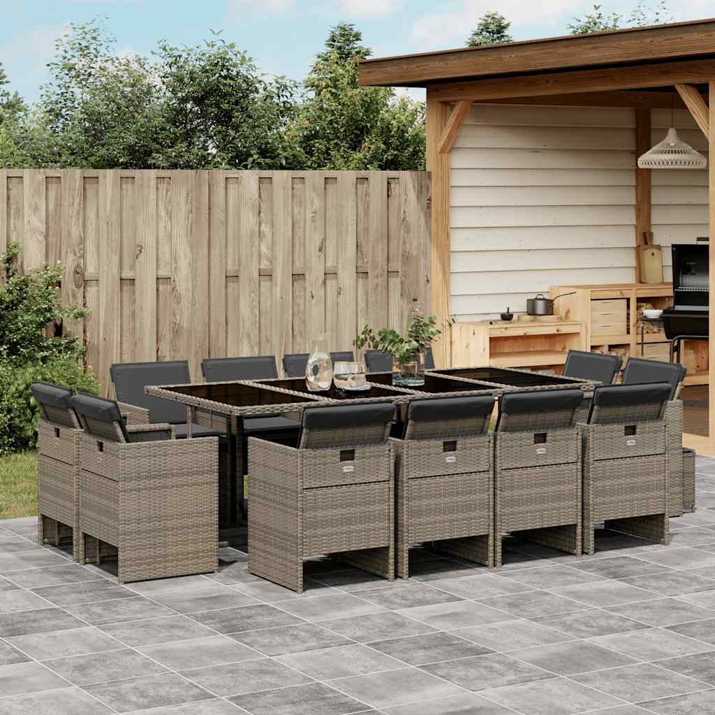 vidaXL 9-delige Tuinset poly rattan zwart