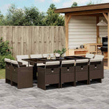 vidaXL 9-delige Tuinset poly rattan zwart