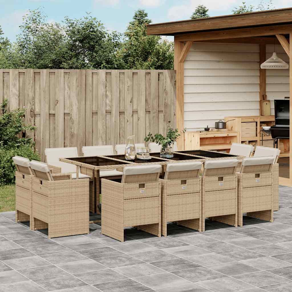 vidaXL 9-delige Tuinset poly rattan zwart