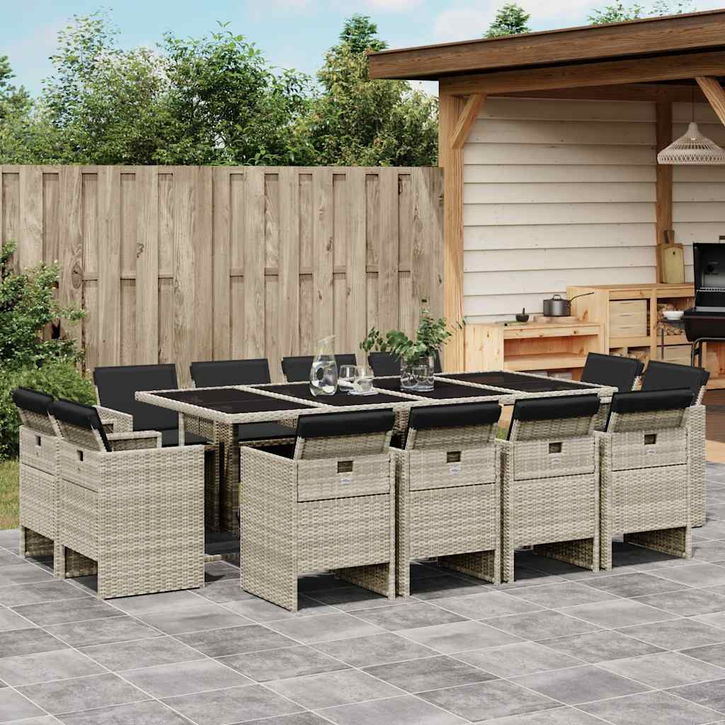 vidaXL 9-delige Tuinset poly rattan zwart