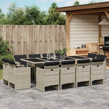 vidaXL 9-delige Tuinset poly rattan zwart