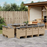 vidaXL 9-delige Tuinset poly rattan zwart