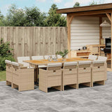 vidaXL 9-delige Tuinset poly rattan zwart
