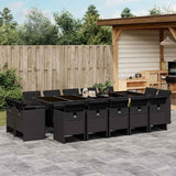 vidaXL 9-delige Tuinset poly rattan zwart