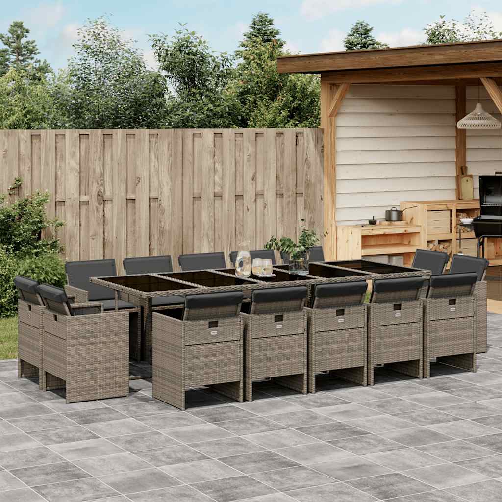 vidaXL 9-delige Tuinset poly rattan zwart