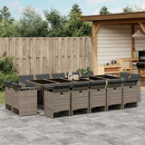 vidaXL 9-delige Tuinset poly rattan zwart