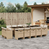 vidaXL 9-delige Tuinset poly rattan zwart