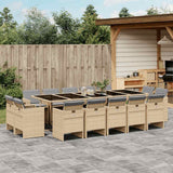 vidaXL 9-delige Tuinset poly rattan zwart