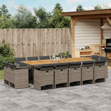 vidaXL 9-delige Tuinset poly rattan zwart